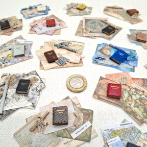 Cartes du monde miniatures, cartes de maisons de poupées, cartes des Maritimes, cartes à l'échelle 12e