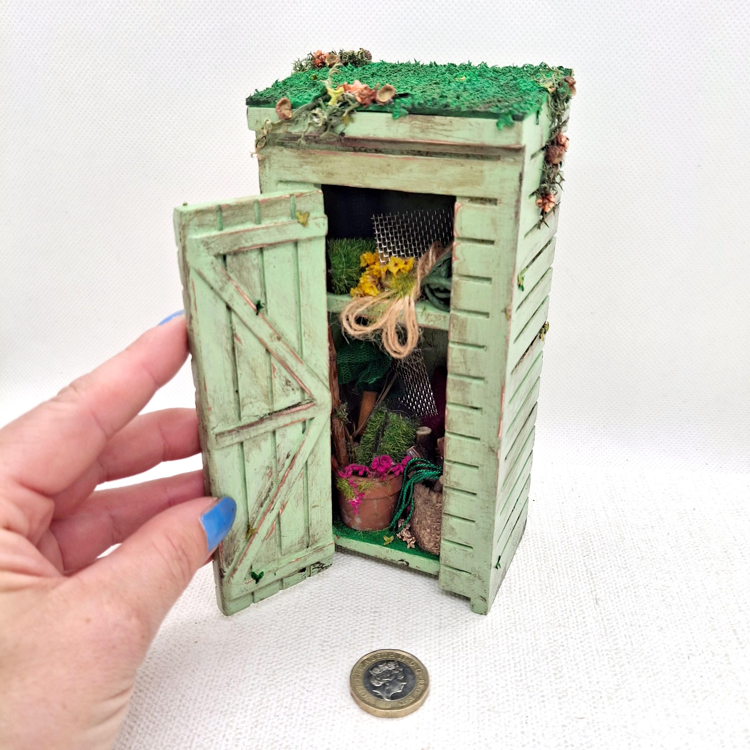 Dollhouse Miniature Garden Shed, Dolls House Potting Shed, 1:12th