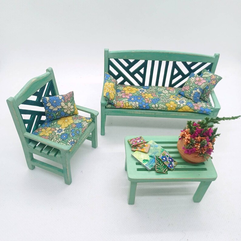 Dolls House Garden Furniture 112th Scale Porch Miniature Etsy
