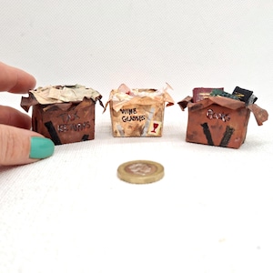 Poppenhuisdozen, vintage poppenhuisdozen, miniatuurverhuisdozen