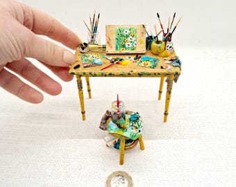 Miniatur Künstler-Studio Zubehör Für Puppenhäuser – Maßstab 1:12, Von Melody Jane