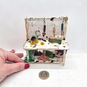 Puppenhaus Blumenbank, Miniatur Garten Sitzbank, Puppenhaus Gartenbank