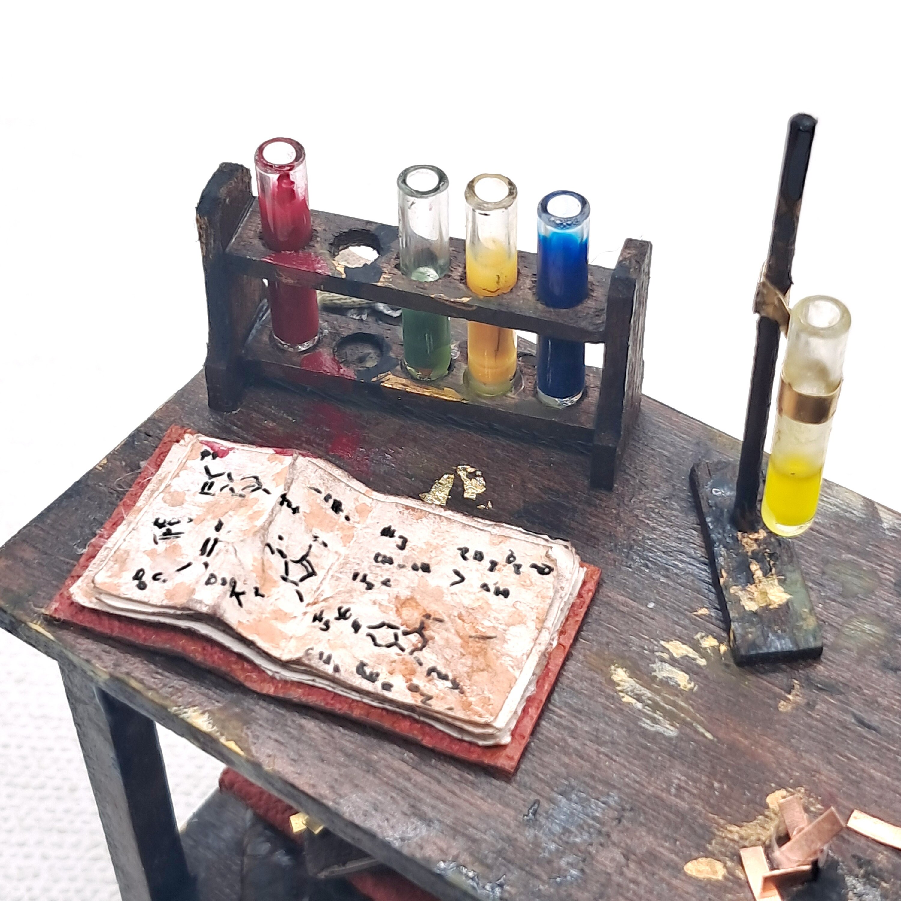 Dolls House Apothecary Table, Chemists Shop, Miniature Science Lab ...
