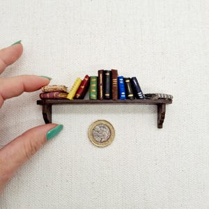 Estantería de casa de muñecas, estantería en miniatura, libros de casa de muñecas, libros en miniatura