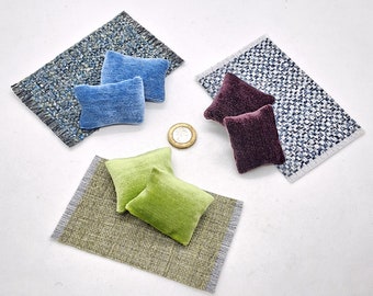 Dolls House Rugs and Cushions, Miniature Soft Furnishings