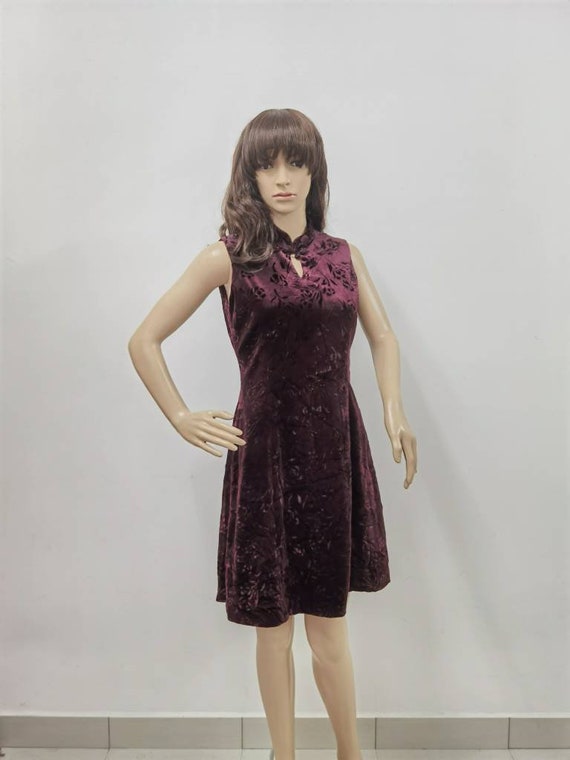 Vintage Velvet Cheongsam Dress