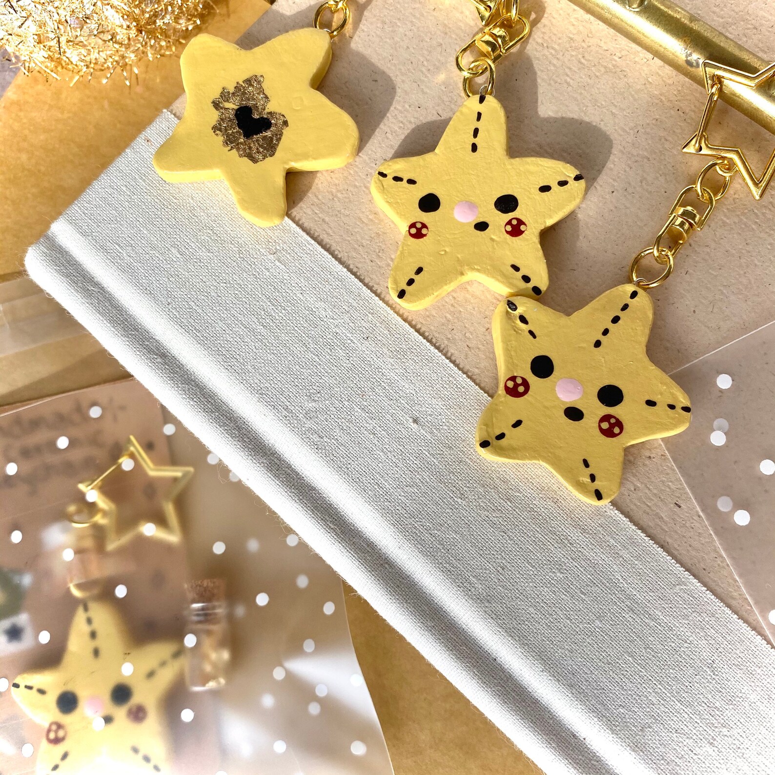 Handmade Ceramic Star Keychain Etsy