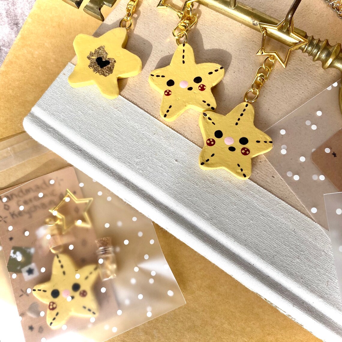 Handmade Ceramic Star Keychain Etsy
