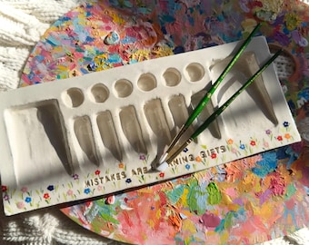 CUSTOMIZE PREORDER-Quote Ceramic Paint Palette, Watercolor Palette, Handmade Acrylic Palette, Painter Tools, Gift For Painters, Personalized