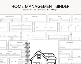 Household Binder, Home Management Binder, Home Binder, Family Household Binder, Life Organizer, Household Planner Printable, Home Organizer