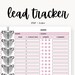 Client Lead Tracker, Real Estate Lead, Call Log, Follow up Printable ...