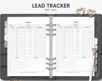  Lead Tracker: Verkaufs-Anrufliste, Follow-Up (Letter Size) (Digitaler Download)