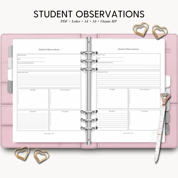 Student Observations, Observation Notes, Student Overview, Classroom Observations, Special Education, Observation Form, Student Notes