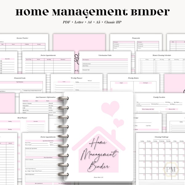 Household Binder, Home Management Binder, Home Binder, Family Household Binder, Life Organizer, Household Planner Printable, Home Organizer