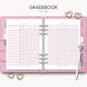 Grade Book for Teachers, Printable Grade Book, Teacher Grading System, Grade Tracker, Digital Gradebook, Student Grades, Homeschool Grades