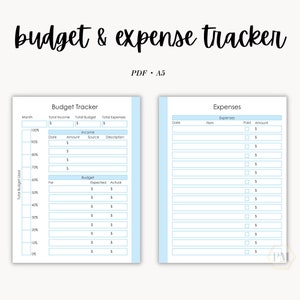 Uitgaventracker, budgettracker, financiële planner, afdrukbaar budgetblad, maandbudget, budgetoverzicht, besparingentracker
