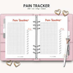 Pain Tracker, Chronic Pain, Pain Levels, Symptoms Log, Spoonie Planner, Chronic Illness, Back Pain, Pain Management, A5 Dot Journal