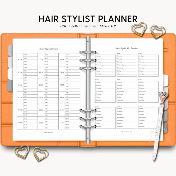 Hair Stylist Book, Hair Salon Business Owner, Hair Client Tracker, Beauty Salon, Hairstylist Appointment Book, Freelance Beautician