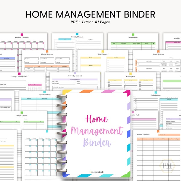 Household Binder, Home Management Binder, Home Binder, Family Household Binder, Life Organizer, Household Planner Printable, Home Organizer