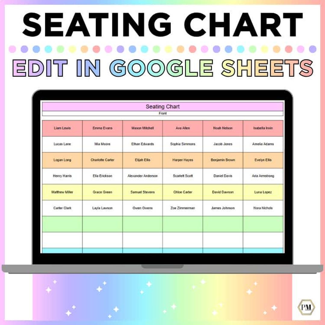 Editable Seating Chart, Classroom Desk Layout, Seat Assignment ...