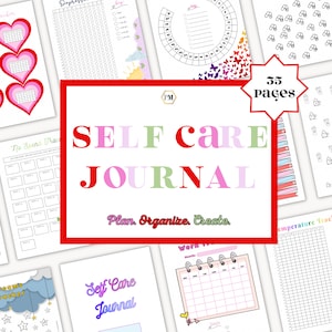 Self Care Journal Printable, Dot Journal, Wellness Planner, Mental Health Journal, Journal Printable, Premade Bujo Spreads, Daily Reflection