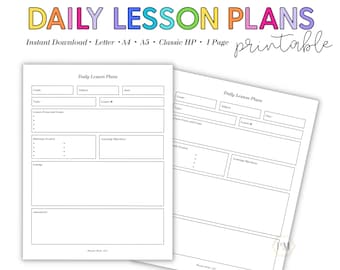 Daily Lesson Planner, Lesson Plan Template, Lesson Planner Printable, Homeschool Teacher Planner, Teacher Template, Academic Schedule