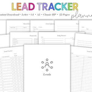 Lead Tracker Printable | Sales Lead Log PDF | CRM Sheet for Entrepreneurs | Customer Follow Up Planner | Business Contact Log