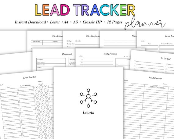Lead Tracker Printable | Sales Lead Log PDF | CRM Sheet for Entrepreneurs | Customer Follow Up Planner | Business Contact Log
