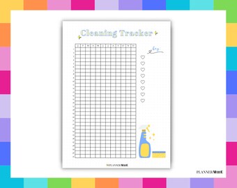 Cleaning Tracker Printable, Yearly Cleaning Schedule, Home Chore ...