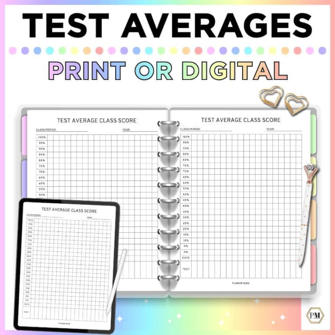 Test Average Class Score, Student Assessment & Grade Recording Sheet ...