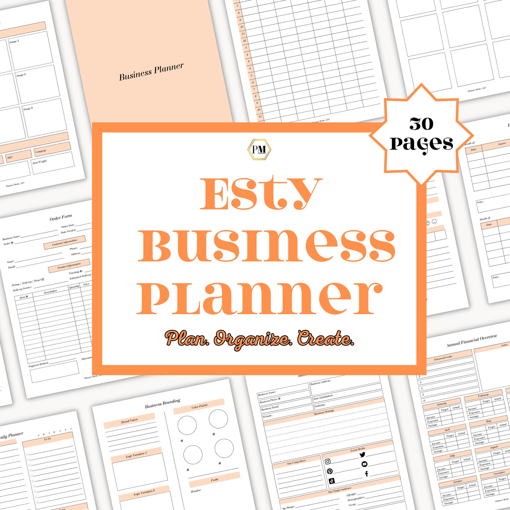 Etsy Business Planner, Printable Business Planner, Digital Etsy Planner ...