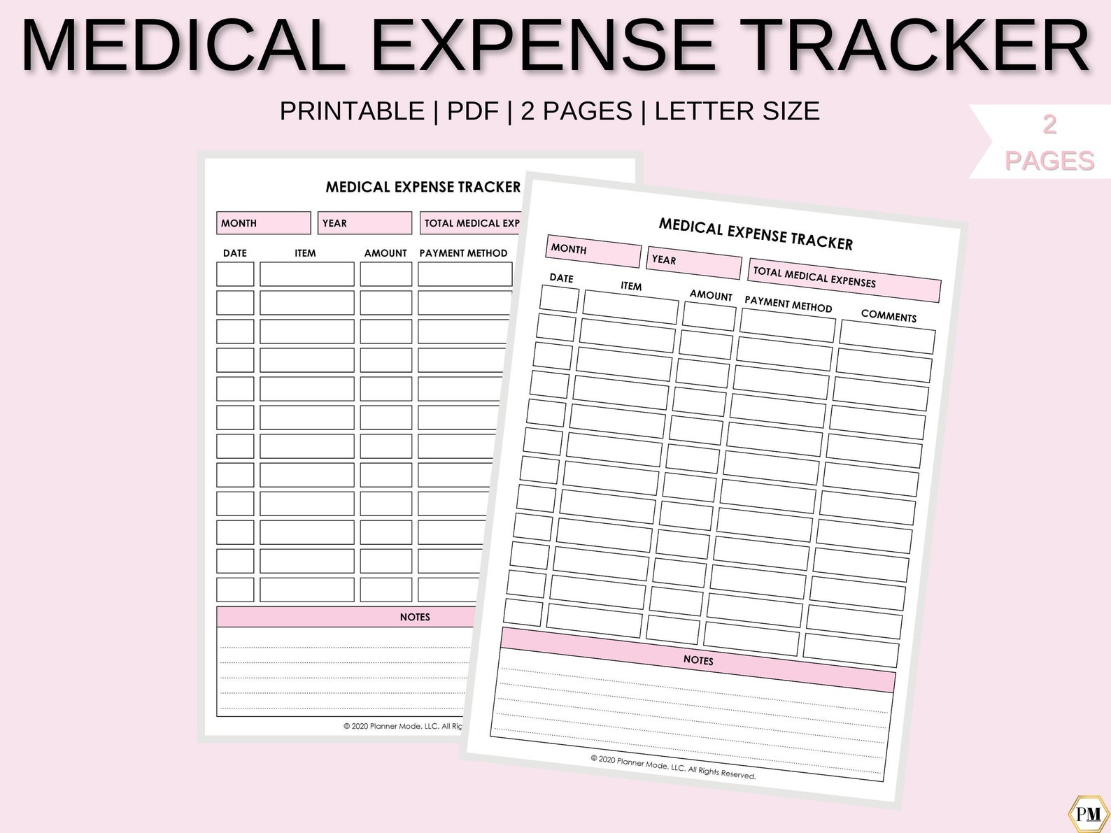 Medical Expense Tracker Expense Log Medical Expenses | Etsy