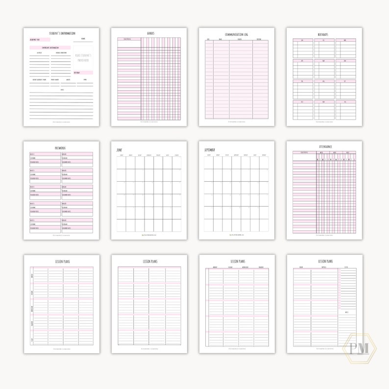 20222023 Teacher Planner Teacher Gradebook Gradebook Etsy