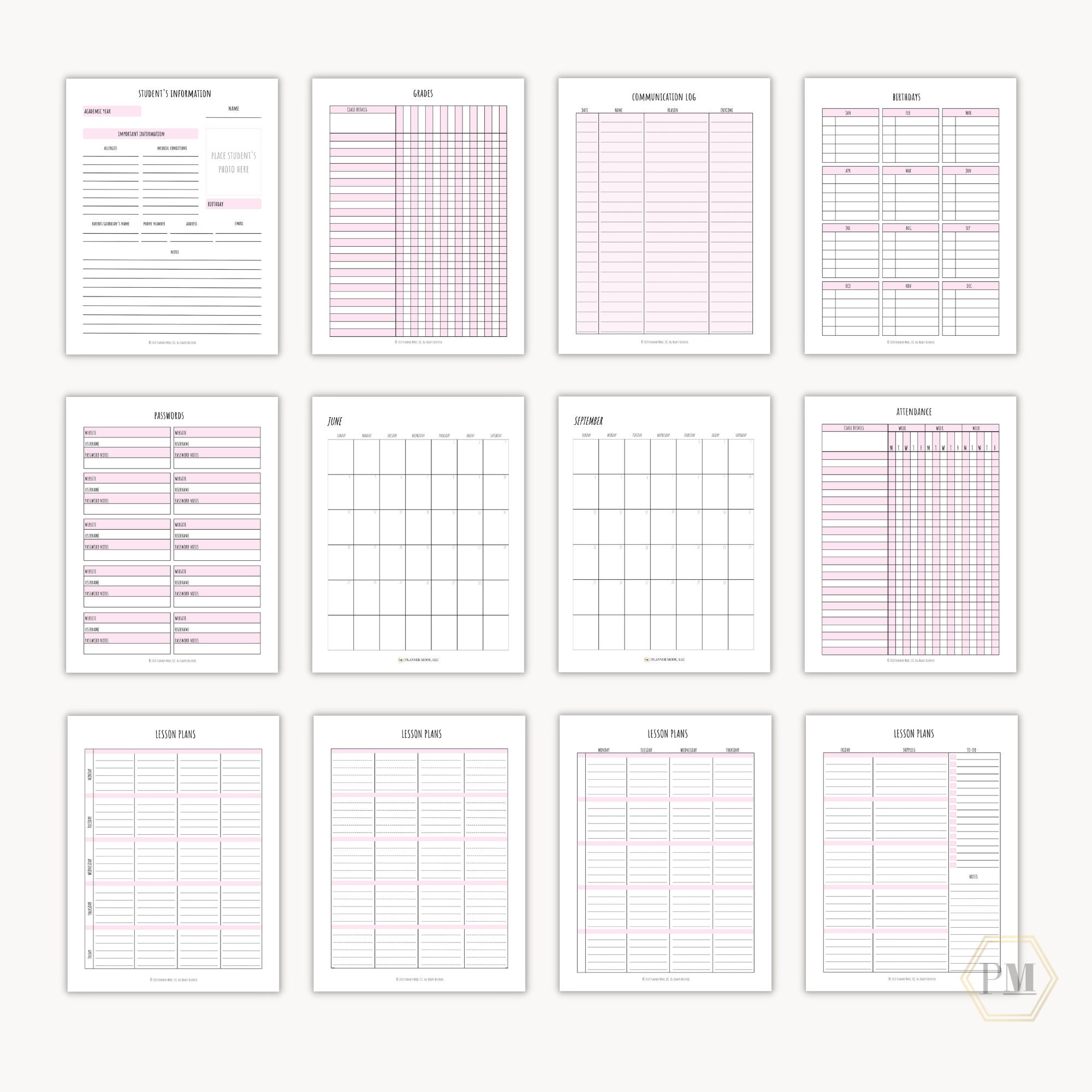 20222023 Teacher Planner Teacher Gradebook Gradebook Etsy