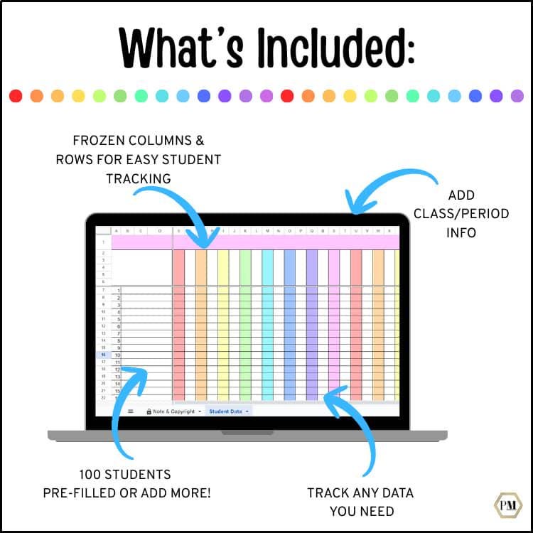 Student Data Tracker, Editable Progress Monitoring Template (google ...