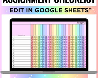 Student Assignment Checklist, Assignment Tracker, Editable Homework Checklist
