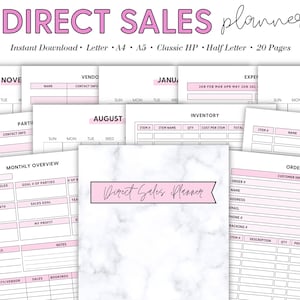 Direct Sales Planner: Vendor Event, MLM, Small Business (Letter, A4, A5, HP, Half Letter)