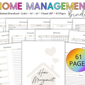 Household Management Binder: Printable Home Organizer