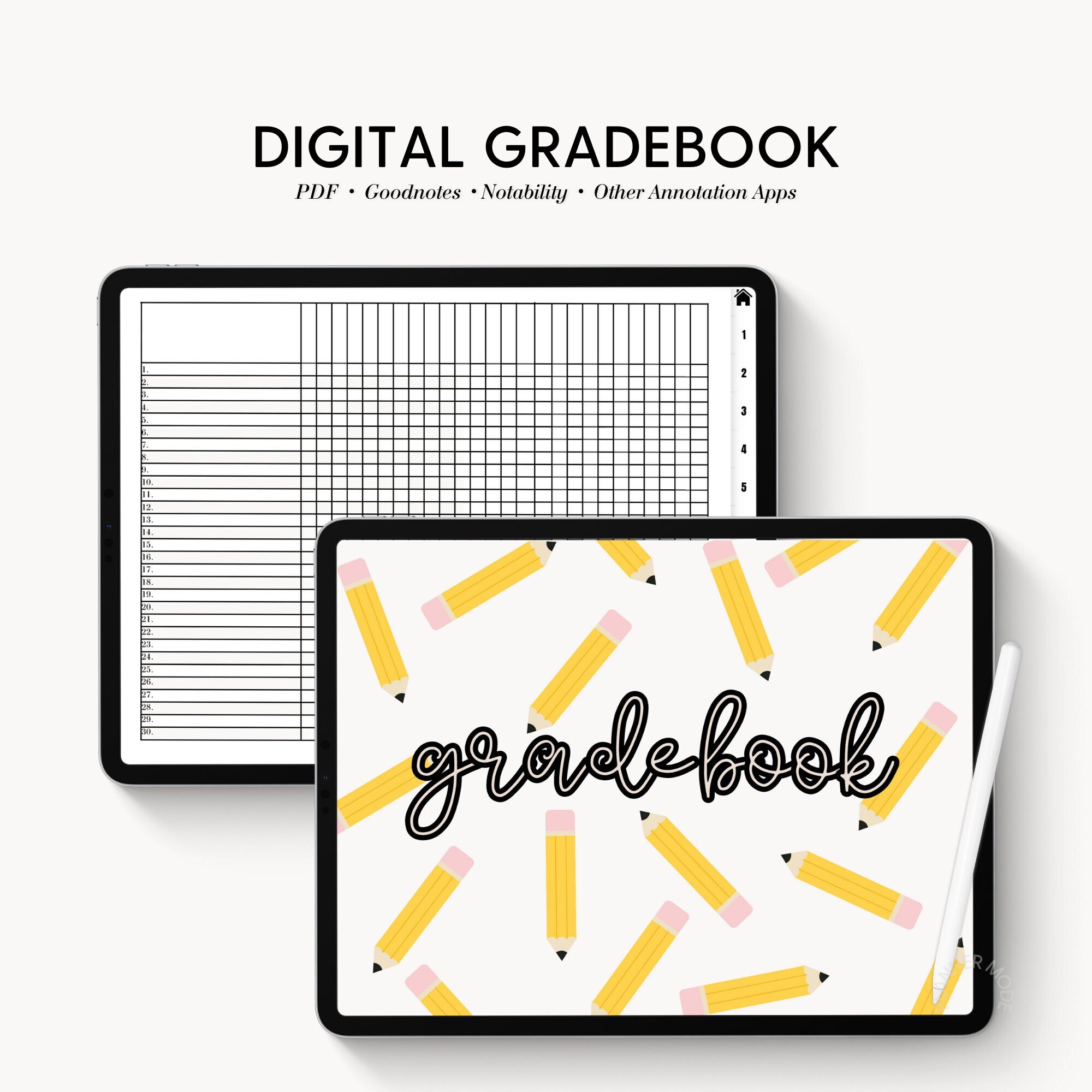 Digital Teacher Gradebook: Homeschool Grading System (digital Download ...