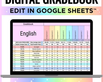 Digital Gradebook, Editable Gradebook, Teacher Gradebook, Student Grade Log