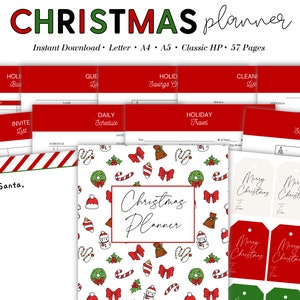 Weihnachtsplaner, druckbarer Urlaubsplaner, Weihnachtsplaner, Geschenkplaner, Kochplaner, Urlaubszeit Organisator, Weihnachten To Do, Party