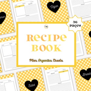 Editable Recipe Template, Recipe Cookbook, Recipe Planner, Recipe Cards, Recipe Template, GoodNotes Digital Recipe Book, Digital Cookbook