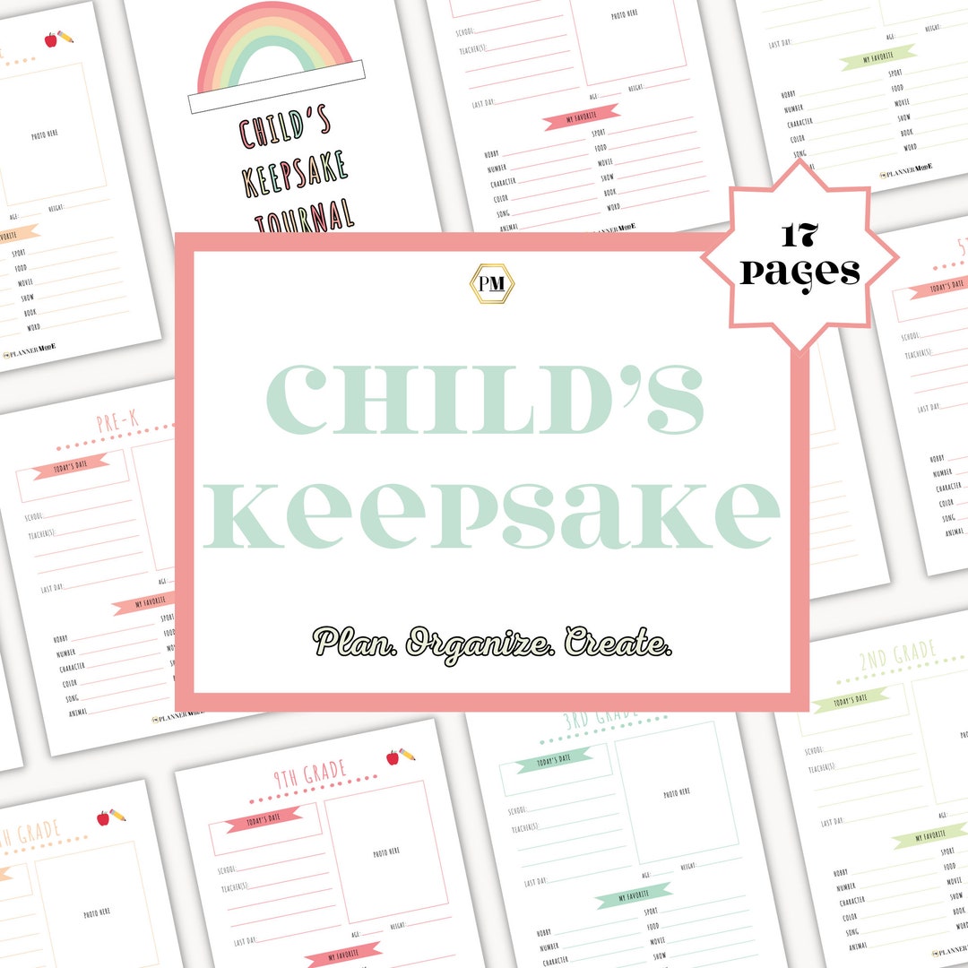 Kids Keepsake Journal Printable, School Memory Questionnaire, Kid's Memory Journal, Childhood ...