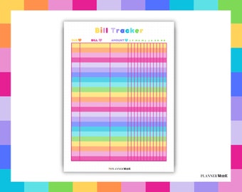 Bill Tracker Printable: Monthly Expense Checklist (digital Download) - Etsy