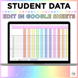 Student Data Tracker, Editable Progress Monitoring Template (Google Sheets), academic tracker, student performance, data tracking sheet