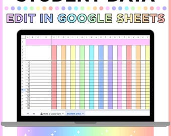Student Data Tracker, Editable Progress Monitoring Template, Student Academic Tracker, Student Performance, Data Tracking Sheet
