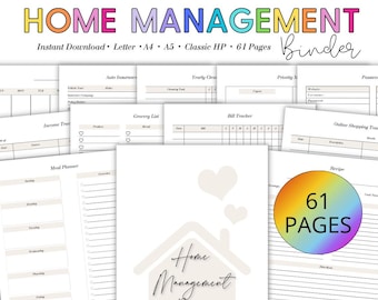 Household Management Binder, Home Binder, Household Binder, Family Household Binder, Life Organizer, Home Planner Printable