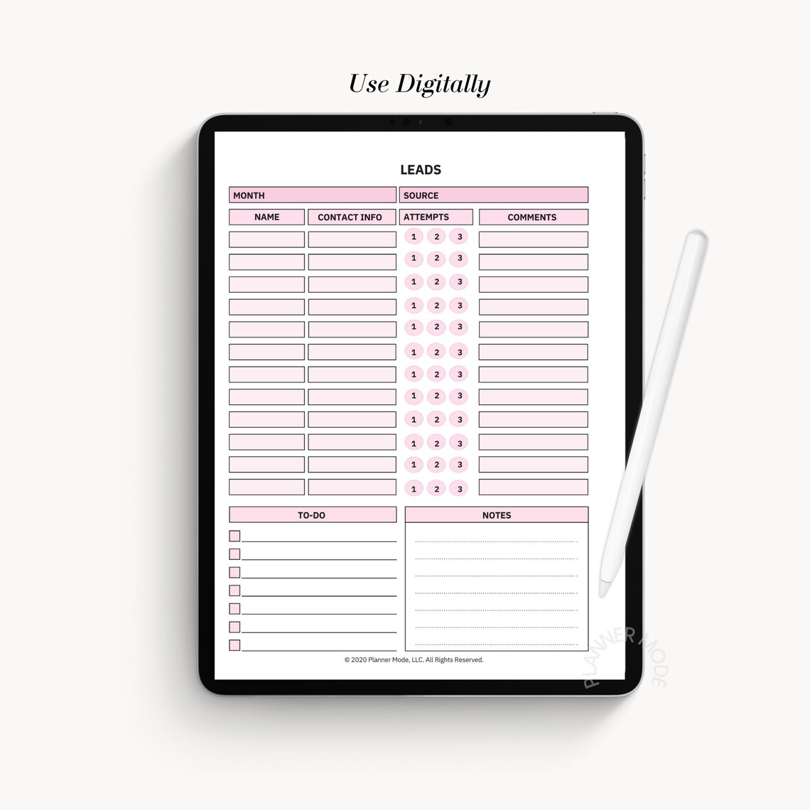 Client Lead Tracker, Real Estate Lead, Call Log, Follow up Printable ...