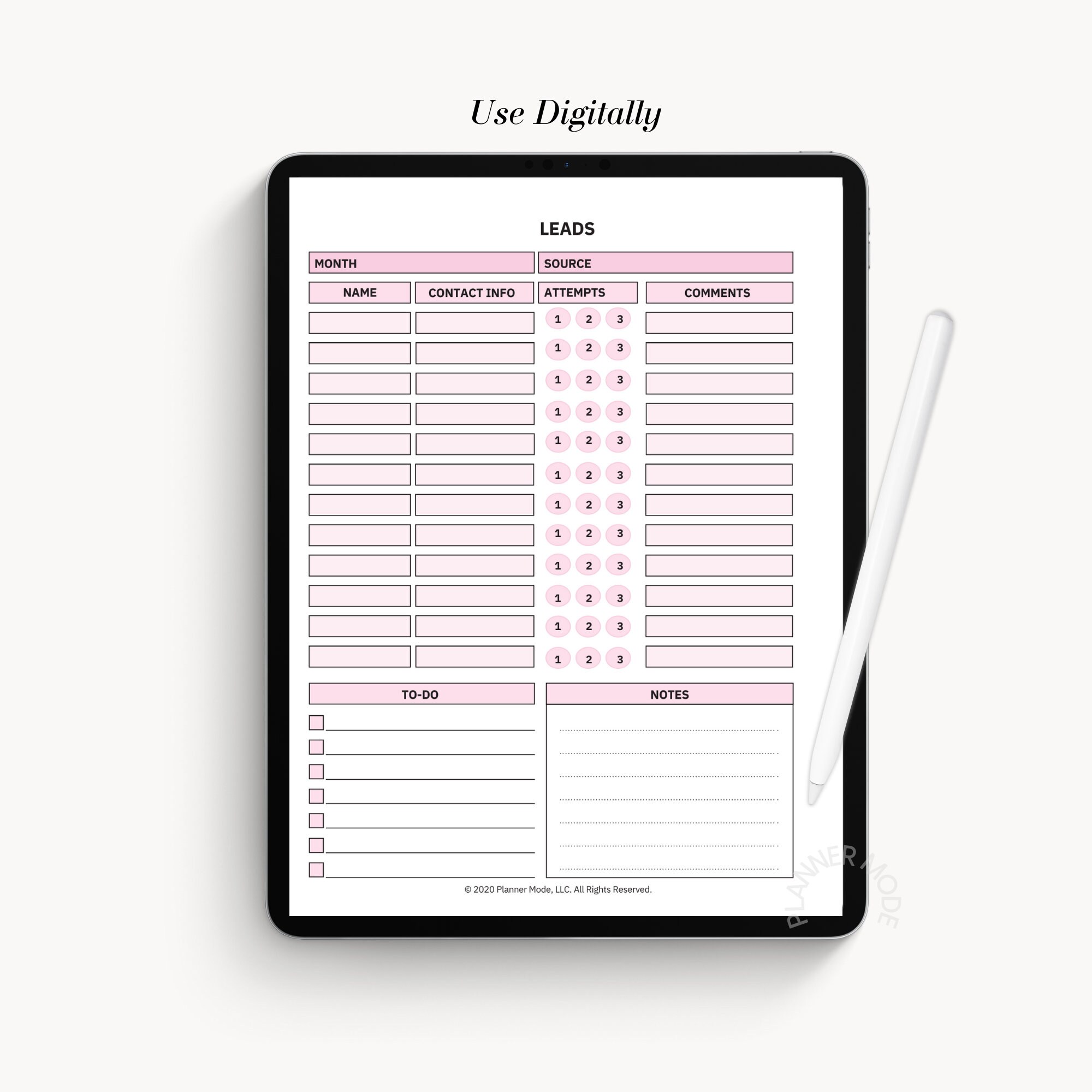 Client Lead Tracker, Real Estate Lead, Call Log, Follow up Printable ...
