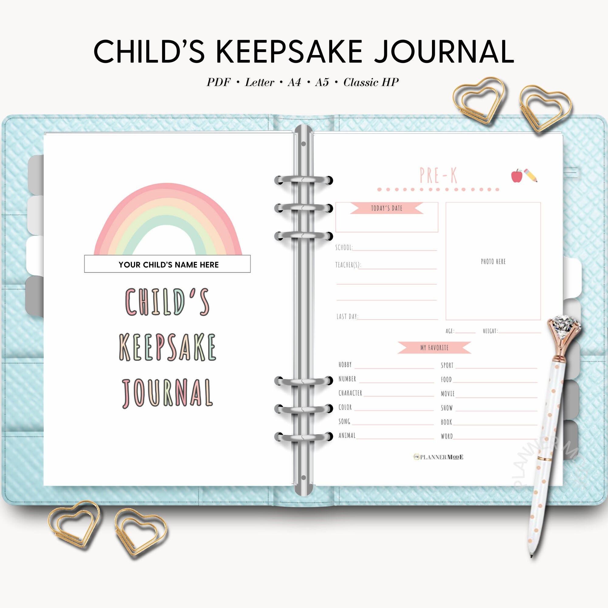 Printable Kids Keepsake Journal, School Memory Questionnaire, Kid's Memory Journal, Childhood ...